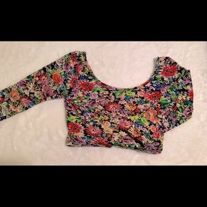 Floral 3/4 Crop Top